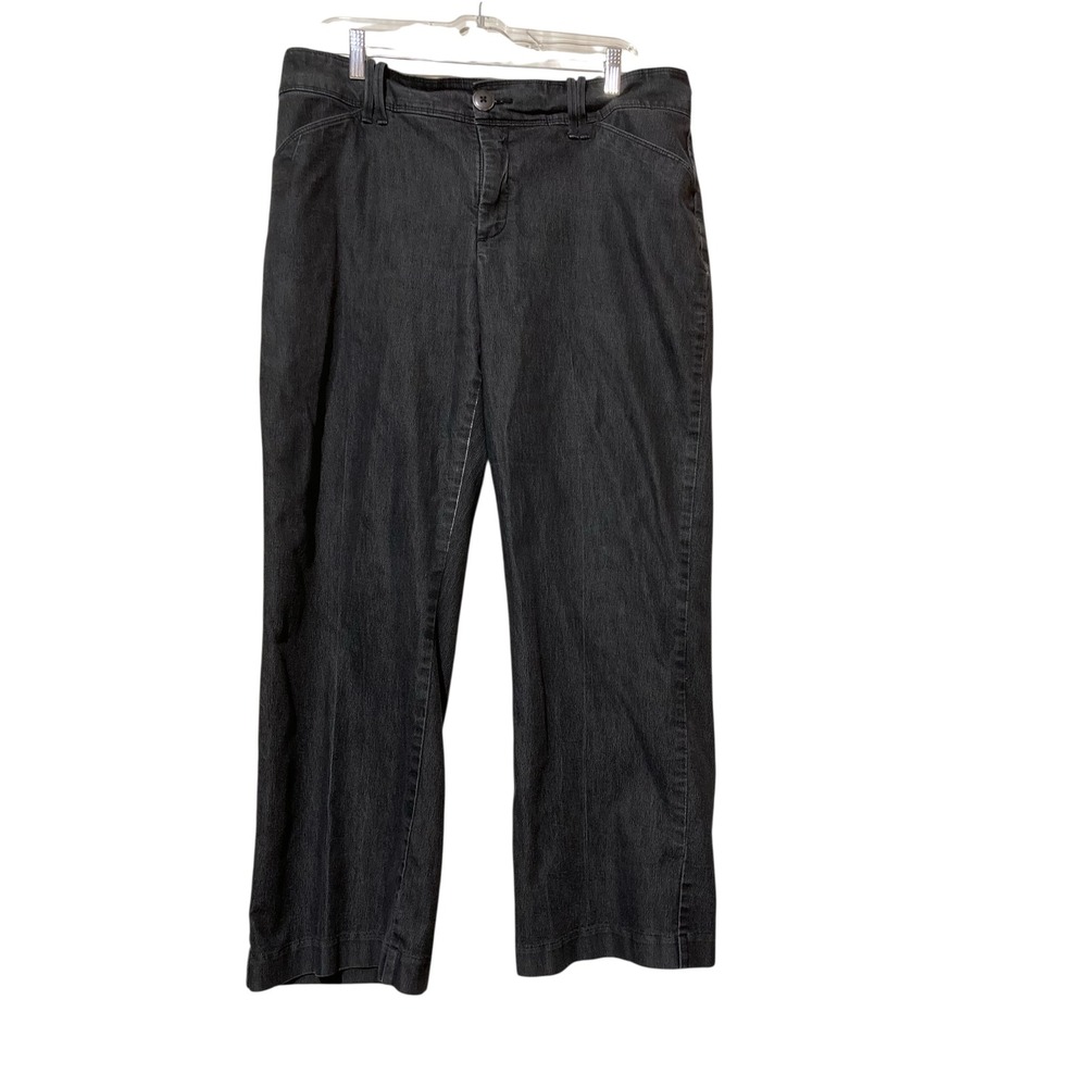Lee Platinum Label Naturally Slimming Pants‎ Charcoal Gray Straight Leg 14 Short